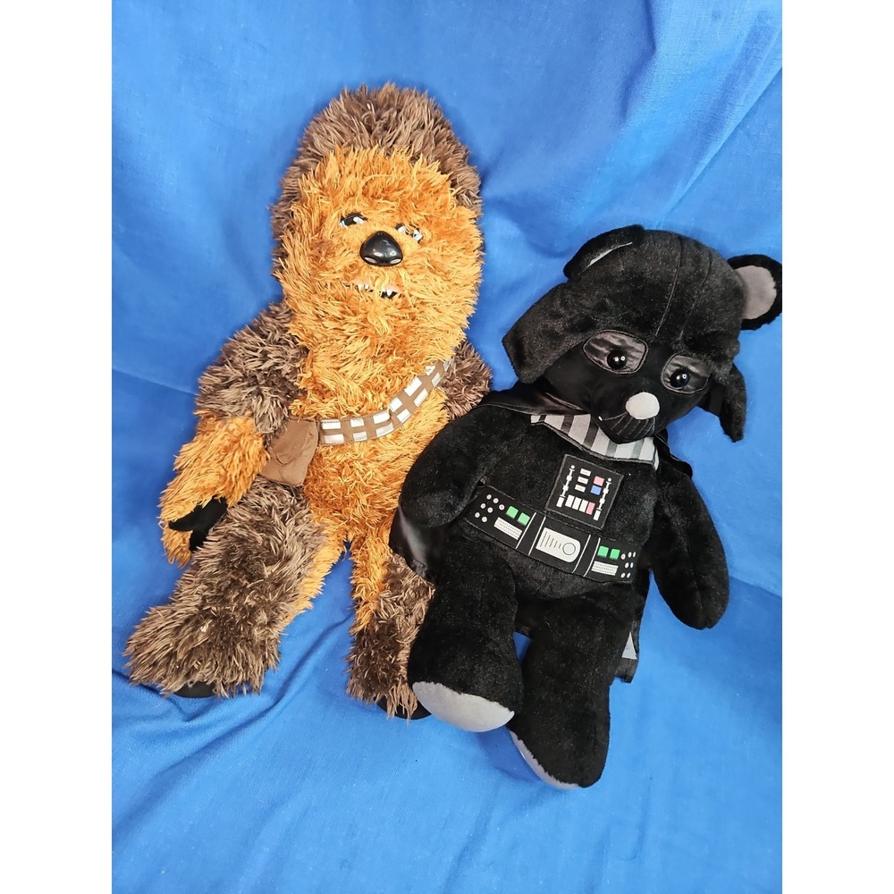 Build a Bear Star Wars Chewbacca & Darth Vader 18"/16" Plush BAB Vintage